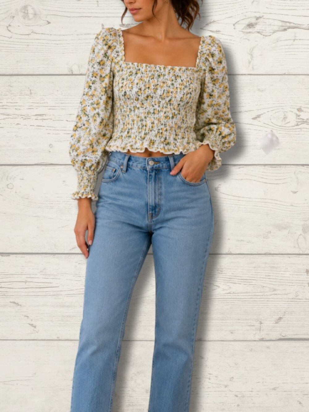 Max Studio Floral Smocked Blouse – Size Small